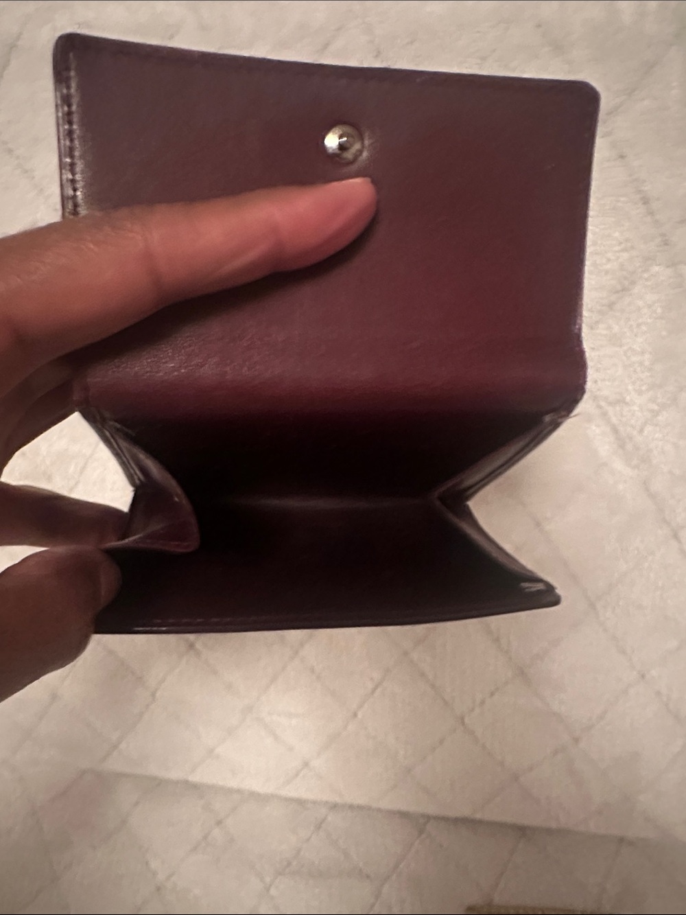 Louis Vuitton Brownish Monogram Embossed Leather Compact Wallet with Gold Snap - Picture 3 of 12